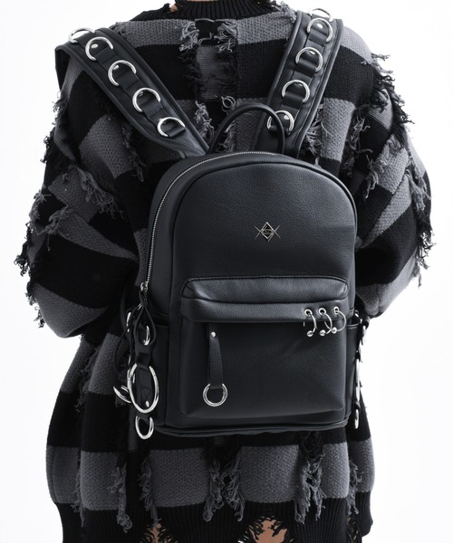 REFLEM/レフレム』リング付きPUレザーバックパック(Sサイズ)（バック