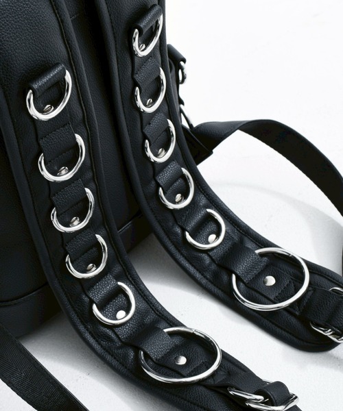 REFLEM/レフレム』リング付きPUレザーバックパック(Sサイズ)（バック