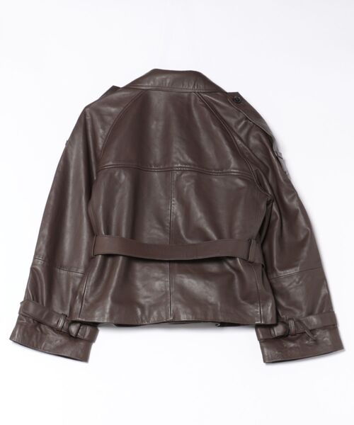 ALLSAINTS(オールセインツ)の「REED CROPPED LEATHER TRENCH | REED クロップド レザー トレンチ(トレンチコート・レディース・ブラウン系その他・XS/S/M/L)」の2枚目の写真