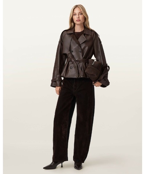 ALLSAINTS(オールセインツ)の「REED CROPPED LEATHER TRENCH | REED クロップド レザー トレンチ(トレンチコート・レディース・ブラウン系その他・XS/S/M/L)」の9枚目の写真