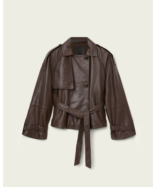 ALLSAINTS(オールセインツ)の「REED CROPPED LEATHER TRENCH | REED クロップド レザー トレンチ(トレンチコート・レディース・ブラウン系その他・XS/S/M/L)」の5枚目の写真