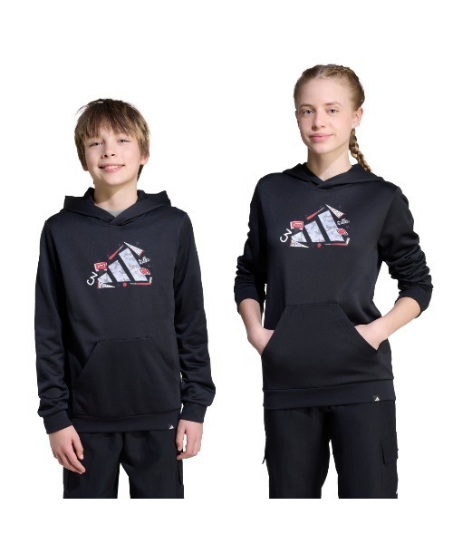 adidas(アディダス)の「アディダス adidas クライマクール カモ トレーニング グラフィック パーカー キッズ(パーカー・キッズ・ブルー/ブラック・130cm/140cm/150cm/160cm)」の11枚目の写真