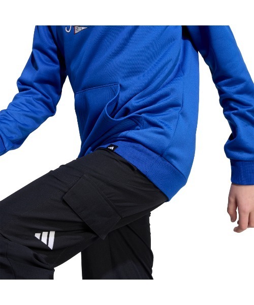 adidas(アディダス)の「アディダス adidas クライマクール カモ トレーニング グラフィック パーカー キッズ(パーカー・キッズ・ブルー/ブラック・130cm/140cm/150cm/160cm)」の4枚目の写真