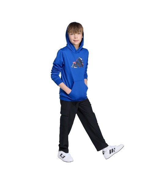 adidas(アディダス)の「アディダス adidas クライマクール カモ トレーニング グラフィック パーカー キッズ(パーカー・キッズ・ブルー/ブラック・130cm/140cm/150cm/160cm)」の5枚目の写真