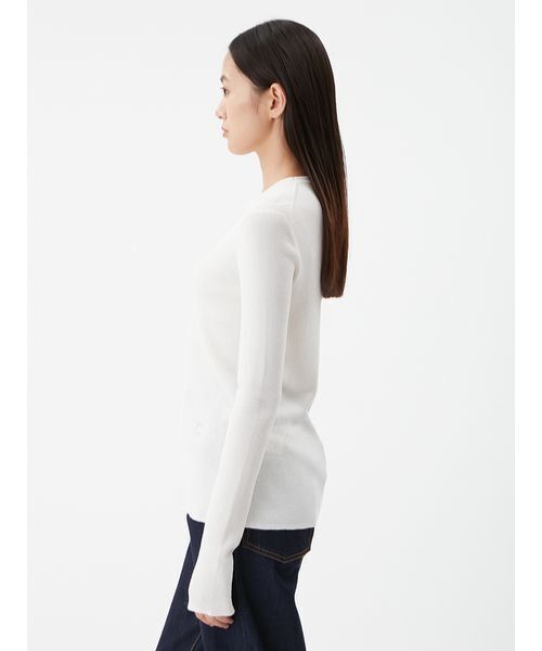 Mila Owen（ミラオーウェン）の「シアーラメクルーネックリブニット（ニット/セーター・レディース・ホワイト/ピンク/ミント/ベージュ/その他・0/1）」の10枚目の写真