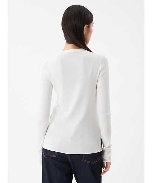 Mila Owen（ミラオーウェン）の「シアーラメクルーネックリブニット（ニット/セーター・レディース・ホワイト/ピンク/ミント/ベージュ/その他・0/1）」の11枚目の写真