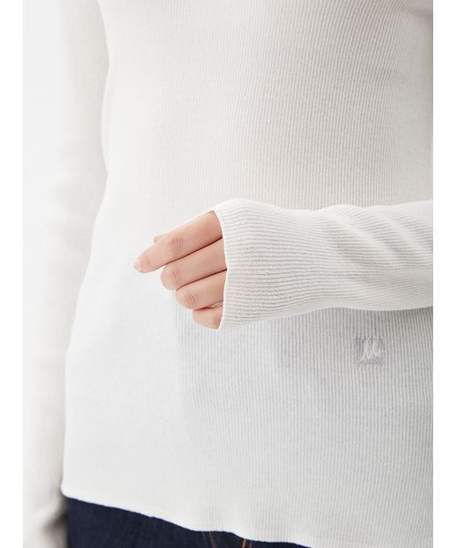 Mila Owen（ミラオーウェン）の「シアーラメクルーネックリブニット（ニット/セーター・レディース・ホワイト/ピンク/ミント/ベージュ/その他・0/1）」の13枚目の写真