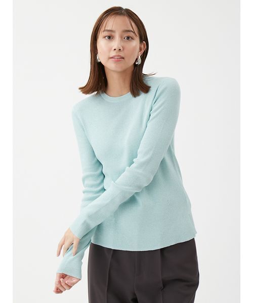 Mila Owen（ミラオーウェン）の「シアーラメクルーネックリブニット（ニット/セーター・レディース・ホワイト/ピンク/ミント/ベージュ/その他・0/1）」の17枚目の写真