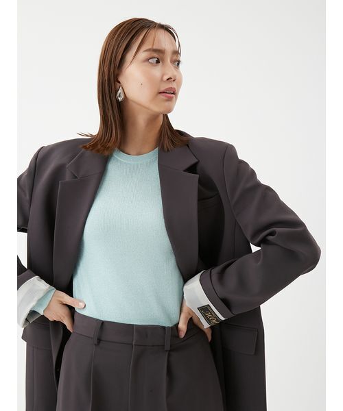 Mila Owen（ミラオーウェン）の「シアーラメクルーネックリブニット（ニット/セーター・レディース・ホワイト/ピンク/ミント/ベージュ/その他・0/1）」の18枚目の写真