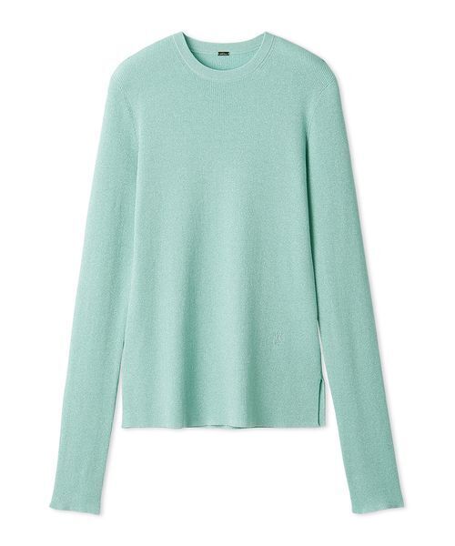 シアーラメクルーネックリブニット（ニット/セーター）｜Mila Owen