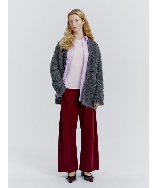 Mila Owen（ミラオーウェン）の「シアーラメクルーネックリブニット（ニット/セーター・レディース・ホワイト/ピンク/ミント/ベージュ/その他・0/1）」の6枚目の写真