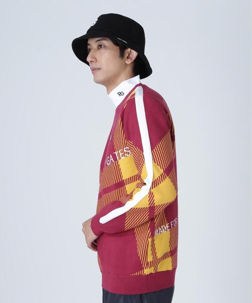 PEARLY GATES（パーリーゲイツ）の「【PEARLY GATES】14Gクルーネックニットプルオーバー ＜ジャガードチェック柄＞（ニット/セーター・メンズ・イエロー系その他・LARGE）」の11枚目の写真