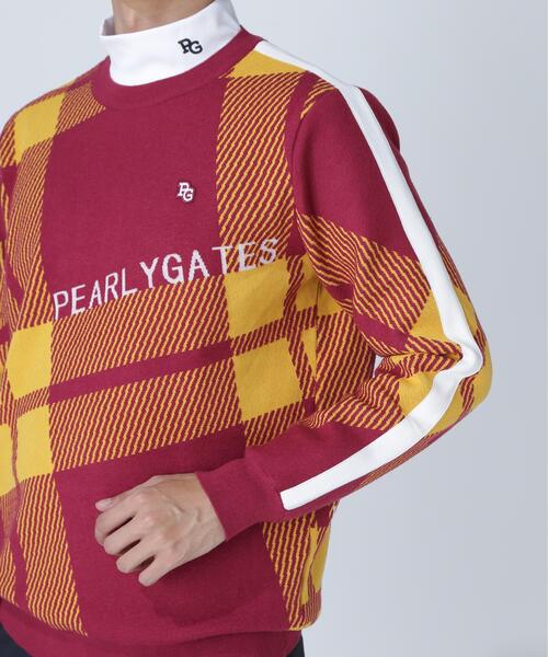 PEARLY GATES（パーリーゲイツ）の「【PEARLY GATES】14Gクルーネックニットプルオーバー ＜ジャガードチェック柄＞（ニット/セーター・メンズ・イエロー系その他・LARGE）」の8枚目の写真