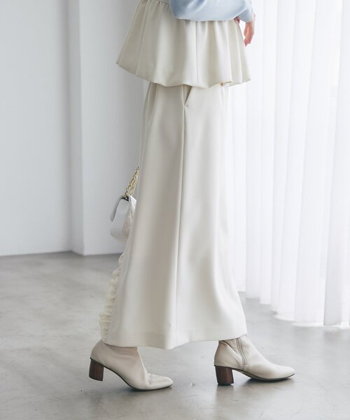 La boutique BonBon（ラブティックボンボン）の「【今すぐお届け！】ダブルクロスナローマキシスカート（スカート・レディース・ライトグレー/ブラック/ネイビー/オフホワイト・38/36/34）」の8枚目の写真