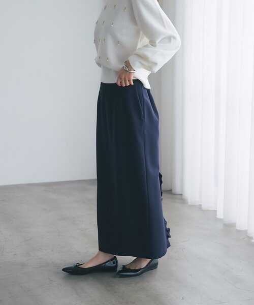 La boutique BonBon（ラブティックボンボン）の「【今すぐお届け！】ダブルクロスナローマキシスカート（スカート・レディース・ライトグレー/ブラック/ネイビー/オフホワイト・38/36/34）」の21枚目の写真