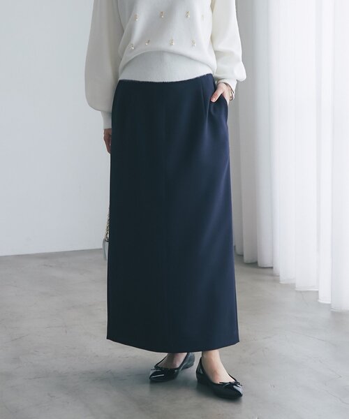 La boutique BonBon（ラブティックボンボン）の「【今すぐお届け！】ダブルクロスナローマキシスカート（スカート・レディース・ライトグレー/ブラック/ネイビー/オフホワイト・38/36/34）」の19枚目の写真