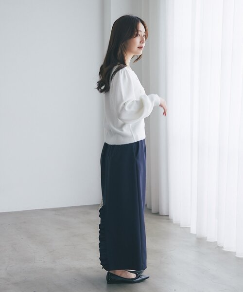 La boutique BonBon（ラブティックボンボン）の「【今すぐお届け！】ダブルクロスナローマキシスカート（スカート・レディース・ライトグレー/ブラック/ネイビー/オフホワイト・38/36/34）」の15枚目の写真