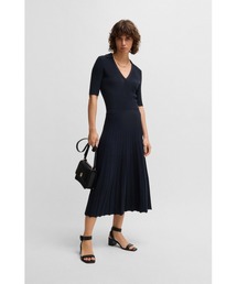 BOSS（ボス）の「Vネックドレス リブストラクチャー（ワンピース）」