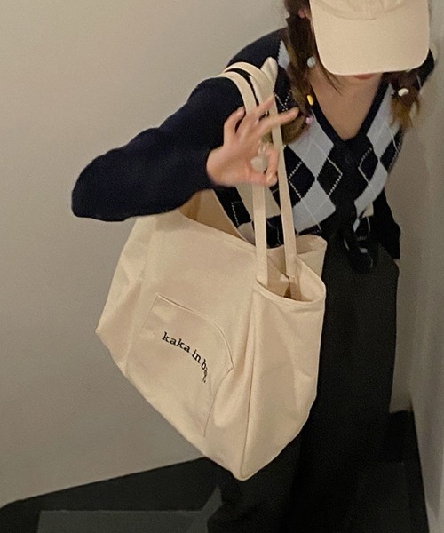 BACKYARD FAMILY（バックヤードファミリー）の「トートバッグ kbag49（トートバッグ・レディース・ピンク/オレンジ/アイボリー/グリーン・FREE）」の2枚目の写真
