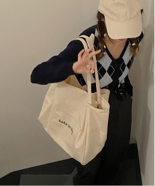 BACKYARD FAMILY（バックヤードファミリー）の「トートバッグ kbag49（トートバッグ・レディース・ピンク/オレンジ/アイボリー/グリーン・FREE）」の15枚目の写真