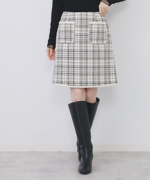 セール】チェックツィードスカート/セットアップ対応【洗える