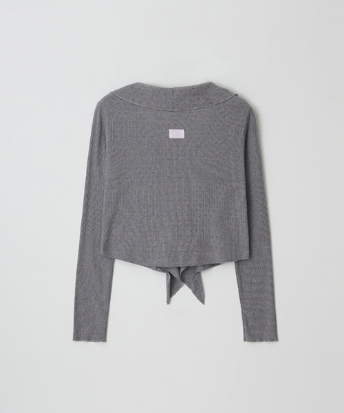 RONRON(ロンロン)の「PENDANT SAILOR FRILL EYELET CARDIGAN GREY(カーディガン/ボレロ・レディース・その他・FREE)」の2枚目の写真