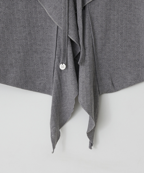 RONRON(ロンロン)の「PENDANT SAILOR FRILL EYELET CARDIGAN GREY(カーディガン/ボレロ・レディース・その他・FREE)」の3枚目の写真