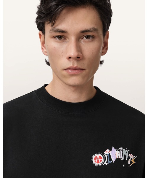 ALLSAINTS(オールセインツ)の「GARDENS OVERSIZED GRAPHIC T-SHIRT | GARDENS オーバーサイズ グラフィック Tシャツ(Tシャツ/カットソー・メンズ・ブラック・M/XS/S)」の4枚目の写真