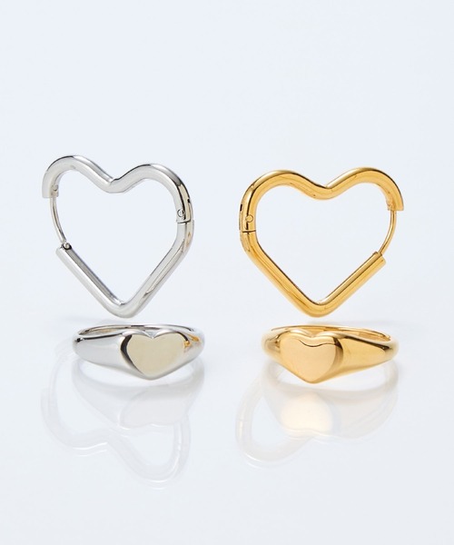 Phoebe(フィービィー)の「【金属アレルギー対応】メタルラヴィリング/ステンレス/ハート(リング・レディース・イエローゴールド/シルバー・#12)」の12枚目の写真