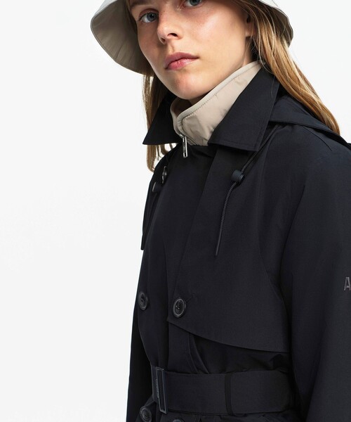 GORE-TEX ゴアテックス 防風 防水 透湿 ミドルトレンチコート / フード