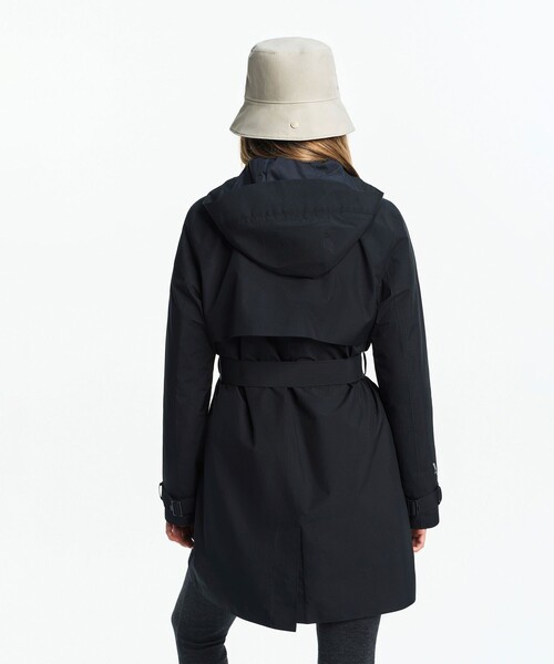 AIGLE（エーグル）の「GORE-TEX ゴアテックス 防風 防水 透湿 ミドルトレンチコート / フード取り外し可（トレンチコート・レディース・ベージュ/ブラック・36/38/40）」の11枚目の写真