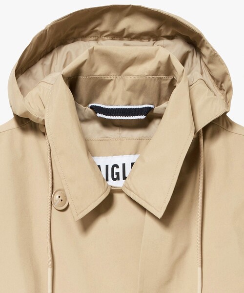 AIGLE（エーグル）の「GORE-TEX ゴアテックス 防風 防水 透湿 ミドルトレンチコート / フード取り外し可（トレンチコート・レディース・ベージュ/ブラック・36/38/40）」の15枚目の写真