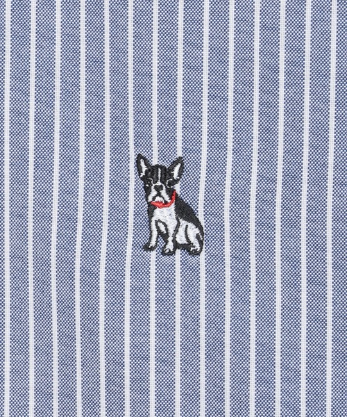TOKYO SHIRTS（トウキョウシャツ）の「フレンチブルドッグ刺繍 オックスフォードシャツ（シャツ/ブラウス・メンズ・ブルー・M/L/LL）」の5枚目の写真