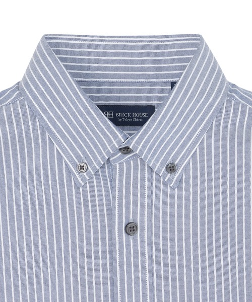 TOKYO SHIRTS（トウキョウシャツ）の「フレンチブルドッグ刺繍 オックスフォードシャツ（シャツ/ブラウス・メンズ・ブルー・M/L/LL）」の3枚目の写真