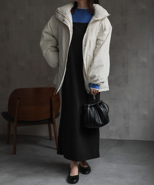 sakishimatokyo（サキシマトーキョー）の「ファイバーダウン フロントドロストミドルブルゾン/パディングブルゾン（ダウンジャケット/コート・レディース・ブルー系その他/カーキ/ブラック/アイボリー・FREE）」の14枚目の写真