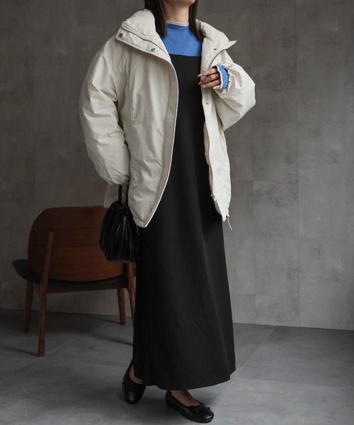 sakishimatokyo（サキシマトーキョー）の「ファイバーダウン フロントドロストミドルブルゾン/パディングブルゾン（ダウンジャケット/コート・レディース・ブルー系その他/カーキ/ブラック/アイボリー・FREE）」の15枚目の写真