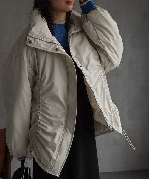 sakishimatokyo（サキシマトーキョー）の「ファイバーダウン フロントドロストミドルブルゾン/パディングブルゾン（ダウンジャケット/コート・レディース・ブルー系その他/カーキ/ブラック/アイボリー・FREE）」の22枚目の写真