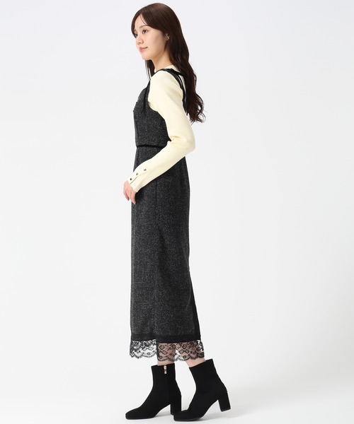 31 Sons de mode（トランテアン　ソン　ドゥ　モード）の「2025秋冬新作 ツイードレーストリミングジャンスカ（ジャンパースカート・レディース・オフホワイト/ブラック・S/M）」の21枚目の写真