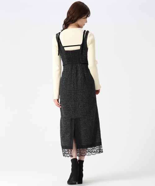 31 Sons de mode（トランテアン　ソン　ドゥ　モード）の「2025秋冬新作 ツイードレーストリミングジャンスカ（ジャンパースカート・レディース・オフホワイト/ブラック・S/M）」の22枚目の写真