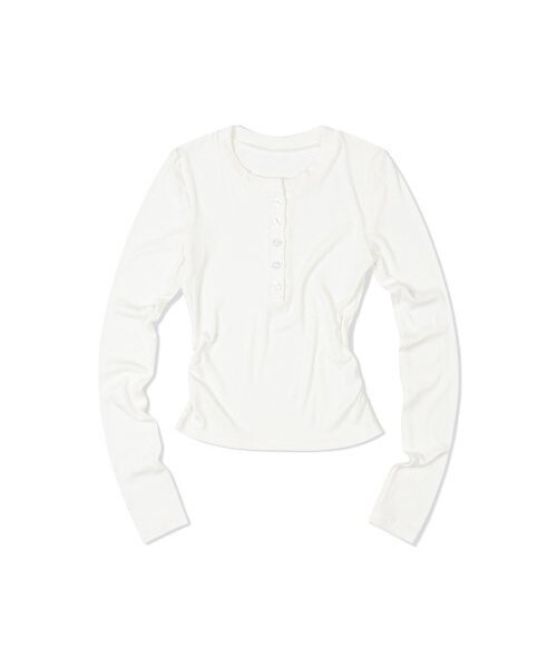 MOAA(モア)の「ヘンリーネックサイドシャーリングロングスリーブ (ホワイト)(Tシャツ/カットソー・レディース・その他・SMALL/MEDIUM)」の2枚目の写真