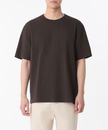 リラックスフィットクルーネックTシャツ[ダークブラウン]