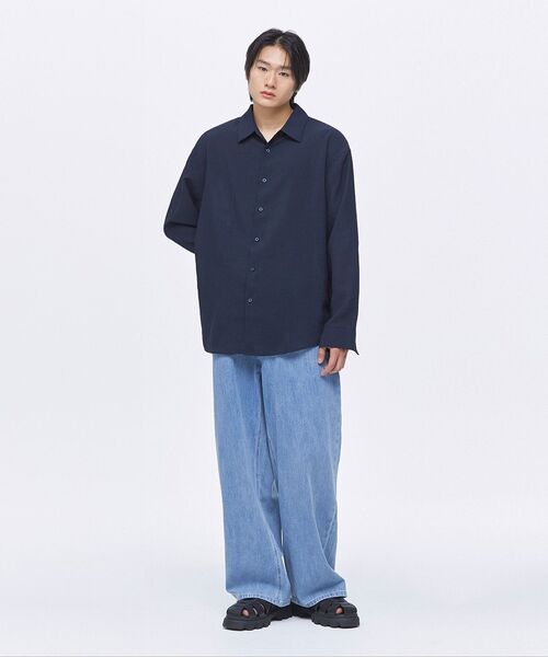 MUSINSA STANDARD（ムシンサスタンダード）の「リラックスドリネンライクシャツ[ネイビー]（シャツ/ブラウス・メンズ・その他・SMALL/MEDIUM/LARGE/X-LARGE/XX-LARGE）」の7枚目の写真