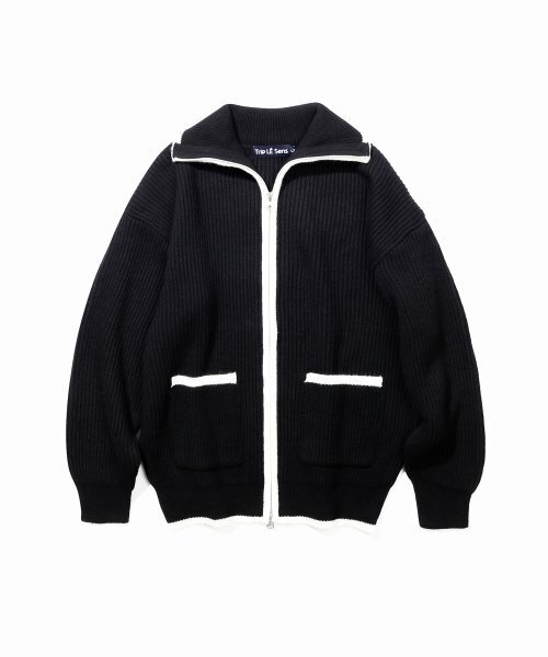TRIP LE SENS（トリップ ル センス）の「ツーウェイコンビネーションウールジップアップニット_ブラック（カーディガン/ボレロ・メンズ・その他・MEDIUM/LARGE）」の6枚目の写真