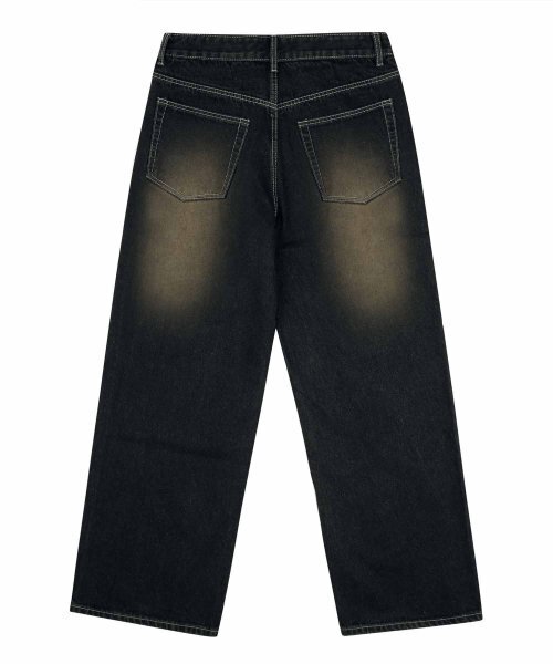 TRILLION(トリリオン)の「フロントウォッシュワイドデニムパンツ(YELLOW BLACK)(デニムパンツ・レディース・その他・SMALL/MEDIUM/LARGE/X-LARGE)」の4枚目の写真