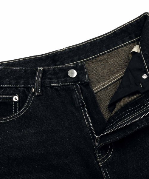 TRILLION(トリリオン)の「フロントウォッシュワイドデニムパンツ(YELLOW BLACK)(デニムパンツ・レディース・その他・SMALL/MEDIUM/LARGE/X-LARGE)」の5枚目の写真