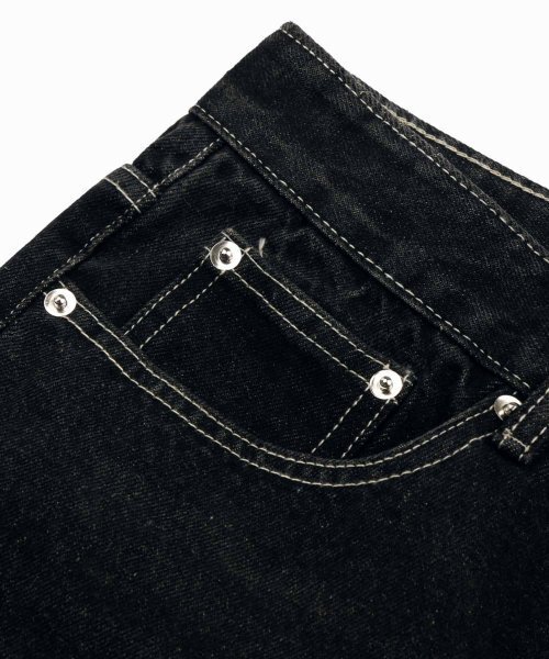 TRILLION(トリリオン)の「フロントウォッシュワイドデニムパンツ(YELLOW BLACK)(デニムパンツ・レディース・その他・SMALL/MEDIUM/LARGE/X-LARGE)」の6枚目の写真