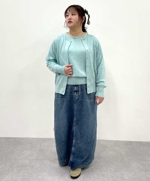 CHIC STYLE(シックスタイル)の「ニットアンサンブル<大きいサイズ有>シックスタイル(カーディガン/ボレロ・レディース・ミント/モカ/ブラック・M/L/LL/3L/4L/5L)」の19枚目の写真