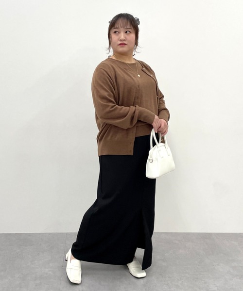 CHIC STYLE(シックスタイル)の「ニットアンサンブル<大きいサイズ有>シックスタイル(カーディガン/ボレロ・レディース・ミント/モカ/ブラック・M/L/LL/3L/4L/5L)」の6枚目の写真