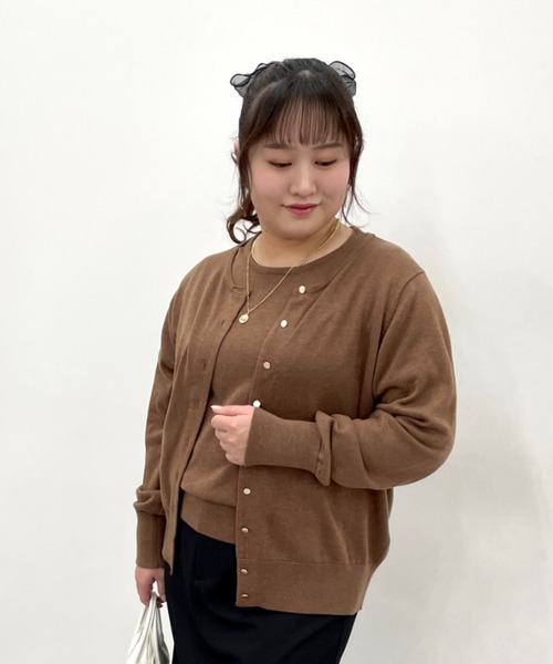 CHIC STYLE(シックスタイル)の「ニットアンサンブル<大きいサイズ有>シックスタイル(カーディガン/ボレロ・レディース・ミント/モカ/ブラック・M/L/LL/3L/4L/5L)」の10枚目の写真