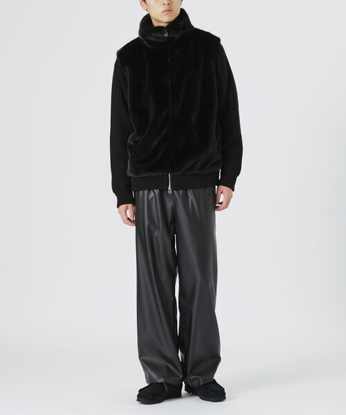 LOVELESS(ラブレス)の「シンセティックレザーワイドイージー(その他パンツ・メンズ・ブラック・S/M/L)」の2枚目の写真